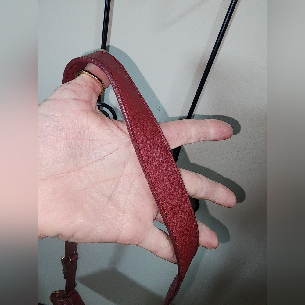 Cole Haan Red Leather Gold Hardware Crossbody Purse - Picture 15 of 15